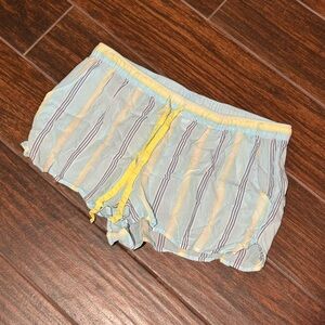 Vintage Y2K Xhilaration Blue & Yellow Stripped PJ Lounge Shorts